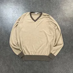 英国製 JOHN SMEDLEY L/S Wool Knit ジョンスメドレー 長袖 ニット セーター Vネック 薄手 ウール バイカラー ベージュ系 メンズのサムネイル