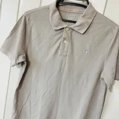 C-128　GAP　EST.MCMLXIX　半袖ポロシャツ　S　コットン　グレー系　グレージュ　カットソー　夏　刺繍ロゴ　綿　メンズ　ユニセックスのサムネイル