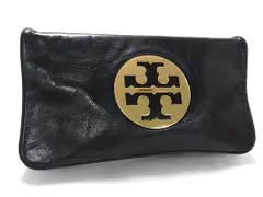 TORY BURCH トリーバーチ バッグ クラッチバッグ ブラック レザー レディース ゴールド金具のサムネイル