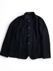 美品　ARMANI　COLLEZIONI　アルマーニ　コレツォーニ　4B　ジャケット　ノーカラー　サイズ56　ポリエステル　アセテート　ブラックのサムネイル