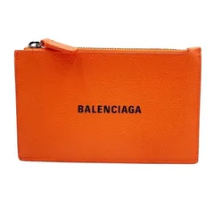 BALENCIAGA バレンシアガ コインケース フラグメントケース 640535 オレンジ系 レザー ユニセックス カードケース 美品のサムネイル