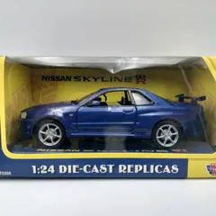 【未開封】1/24 日産スカイライン GT-R R34 ブルー モーターマックス ダイキャストミニカー MOTORMAXのサムネイル