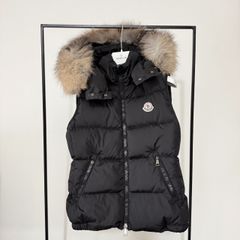MONCLER ダウンベスト ファー付 ブラック size0 - メルカリ