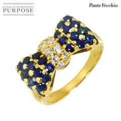 ポンテヴェキオ  Ponte Vecchio 14号 リング サファイヤ 2.27ct ダイヤ 0.28ct K18 YG イエローゴールド 750 リボン 指輪 Ring 90327452のサムネイル