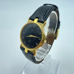 GUCCI  グッチ ヴィンテージ アナログ時計 3400FM 腕時計 メンズ ブラック×ゴールド ブランド刻印有 クオーツ 中古のサムネイル