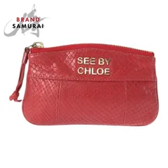 Chloe クロエ レッド ゴールド金具 レザー コインケース 小銭入れ レディース 600401【中古】のサムネイル