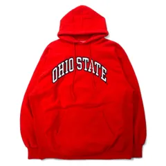 STEVE AND BARRY'S リバースウィーブ パーカー L レッド コットン OHIO STATE カレッジ アーチロゴ ビッグサイズのサムネイル
