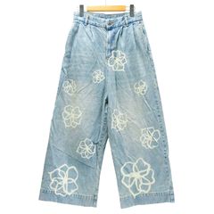 soerte × camphor wood フラワーペイントワイドバギーデニム - メルカリ