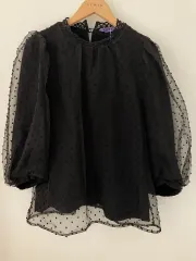 55 anna sui アナスイ レース ネック ドット シースルー ブラウスのサムネイル