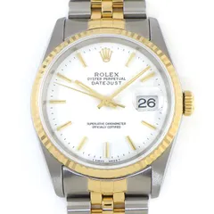 ロレックス Rolex 腕時計 デイトジャスト 16233 L番 1989年-1990年製 ホワイト文字盤 フルーテッドベゼル ジュビリーブレス K18YG SS 自動巻き 【中古】のサムネイル