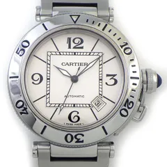 カルティエ Cartier 腕時計 パシャ シータイマー W31080M7 ホワイト文字盤 デイト 夜光針 SS 自動巻き 【箱・保付き】 【中古】のサムネイル