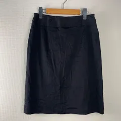 TALBOTS タルボット スカート ひざ丈 Aライン リネンスカート バックジップ 無地 シンプル レディース ナチュラル カジュアル ネイビー サイズ8 NA385のサムネイル