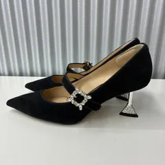 STACCATO ビジュー付 ブラック スウェード パンプスのサムネイル