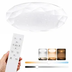 シーリングライト led 10-12畳 調光調色 ダイヤモンド星空 リモコン付き LEDシーリングライト10畳  12畳 照明器具 天井照明 10-12畳用 おしゃれ キラキラ 常夜灯 タイマー 10畳 12畳のサムネイル