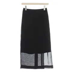 サクラ SACRA ORGANDY WRAP SKIRT オーガンジー ラップスカート ひざ丈 36 黒 ブラック 124627121 /☆G27のサムネイル