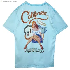 AVIREX ピンナップガール Tシャツ 水色 バックプリント ミリタリー USA アヴィレックス 半袖 希少 メンズ　XLサイズのサムネイル