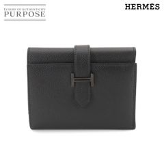 鑑定書付き【極美品】HERMES ベアンコンパクト モノクローム 二つ折り