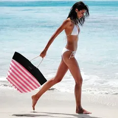 Victorias Secret ヴィクトリアシークレット トートバッグ ピンクボーダーのサムネイル