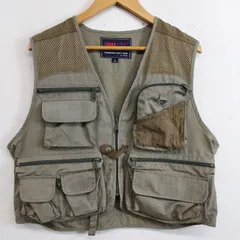 WIND WIZE ウインドワイズ フィッシング ベスト 多機能 メッシュ マルチポケット アウトドア キャンプ 古着 VINTAGE グレー L G145のサムネイル