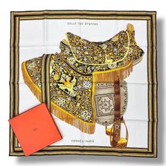 未使用級 HERMES エルメス カレ90 LES CHEVAUX DES MOGHOLS ムガル王朝