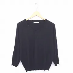 アヴァンリリィ AVAN LILY ニット セーター Ｖネック 無地 シンプル 長袖 F 黒 ブラック /TT14のサムネイル