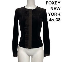 フォクシーニューヨーク】中綿ジャケット 二重襟 ブラック 日本製 
