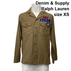 ◆ デニムアンドサプライラルフローレン Denim & Supply ワークシャツジャケット 長袖 ミリタリー調 ベージュ 綿100％ XS メンズ S6H299のサムネイル