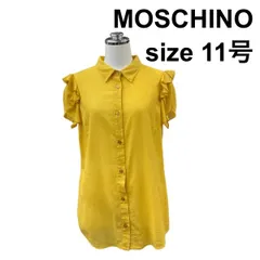 □ モスキーノ MOSCHINO ブラウス フレアスリーブ フロントボタン シャツ トップス オレンジ 黄色 コットン 40 L 11号 レディース Z6C246のサムネイル