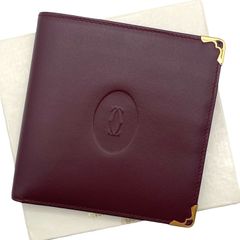 極美品 箱付き Cartier カルティエ 二つ折り財布 マストライン