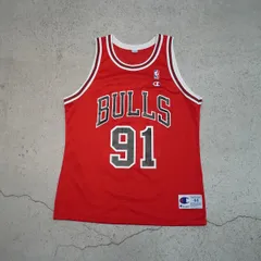 Champion チャンピオン 製 NBA シカゴ ブルズ デニス ロッドマン バスケ シャツ ユニフォーム タンクトップ 赤 サイズ44 4329Q★4のサムネイル