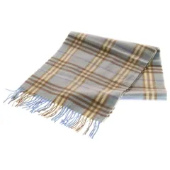 BURBERRY LONDON (バーバリーロンドン) マフラー チェック ライトブルー カシミヤのサムネイル