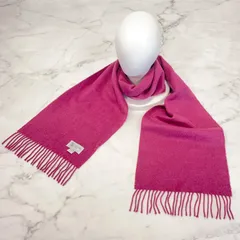 Johnstons of Elgin ジョンストンズ　オブ　エルガン　カシミヤ　マフラー　フリンジ　スコットランド製　カシミヤ100% カシミア　パープル　紫のサムネイル