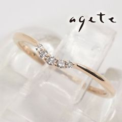 agete 10k ダイヤ コットンレース 透かし リング #9 - メルカリ