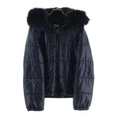DOLCE & GABBANA (ドルチェアンドガッバーナ) フード付き ダウンジャケット ファー ロゴ デタッチャブルスリーブ ブラック RB0466 TNMHM レディースのサムネイル