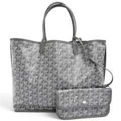 極美品△GOYARD ゴヤール アンジュ PM トートバッグ ゴヤールディンキャンバス レザー使い ポーチ付き グレー 仏製 レディース 保存袋付きのサムネイル