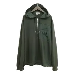 エルメス HERMES 23SS Poche en cavale ハーフジップ パーカー ジャケット 切替 レイヤード XXL チャコール系のサムネイル