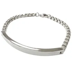 極美品□TIFFANY&Co. ティファニー ベネチアン リンク IDブレスレット SV925 アクセサリー シルバー 重量20g メンズ レディース 保存袋付のサムネイル