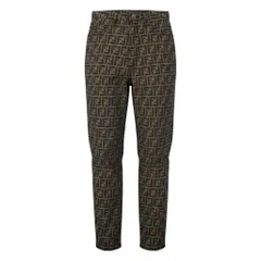 Ig6 FENDI ズッカ柄 スラックスパンツ ボトム イタリア製 W32 ブラウン系 メンズ 男性用u02tのサムネイル