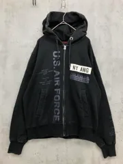 AVIREX アヴィレックス プリント ジップアップ パーカー sizeM/黒 ■■ メンズのサムネイル