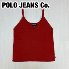 POLO JEANS Co. RALPH LAUREN ポロジーンズ ニットキャミソール L レッド 実際サイズ(平置) 着丈38cm 身幅(脇下)39cmのサムネイル