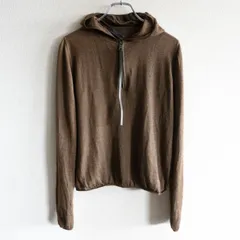 【最高級】 PRADA 【ハーフジップ カシミヤ シルク ニット パーカー】42 プラダ ブラウン s2606131のサムネイル