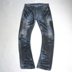 【美品】BUFFALO JEANS【ダメージ加工 バナナパンツ】2 バッファロージーンズ ブリーチ加工 フレア デニム Y2K 26070073のサムネイル