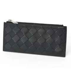 ボッテガヴェネタ / BOTTEGA VENETA　コインケース　イントレチャート レザー　ブラック/グリーン 【中古】のサムネイル