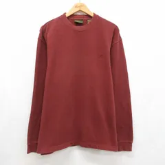 XL/古着 ティンバーランド 長袖 ビンテージ Tシャツ メンズ 00年代 00s ワンポイントロゴ 鹿の子 大きいサイズ クルーネック バーガンディ 26jun16のサムネイル