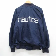 XL/古着 ノーティカ 長袖 ブランド ナイロン ジャケット メンズ 90年代 90s ビッグロゴ ネイビー 26jun16のサムネイル