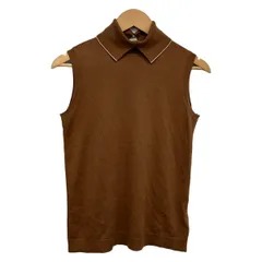 FOXEY NEW YORK(フォクシーニューヨーク) ノースリーブセーター サイズ38 M レディース - ライトブラウン×白のサムネイル