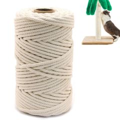 Cotton Rope, Natural Cotton, Cat Tower Repair Rope, 6mm Thickness, Durable, for Repairing Cat Towers, Cat Walks, Cat Climbing Frames, DIY, Gardening.