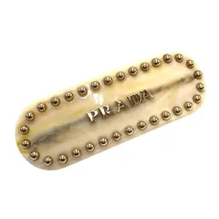 プラダ PRADA バレッタ ヘアアクセサリー ベージュ×GD金具 レジン/メタル バレッタのサムネイル