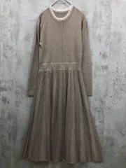 新品 anatelier アナトリエ 長袖 フリル ニット ワンピース size38/M/ベージュ ■■ レディースのサムネイル