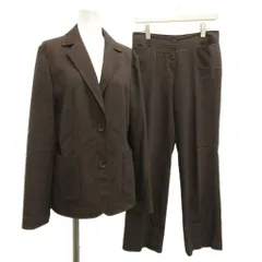 トラサルディ TRUSSARDI スーツ セットアップ ジャケット パンツ 42 ブラウン テーラードカラー 長袖 ボタンフライ 8634-3115931 /AY ■ECC006のサムネイル